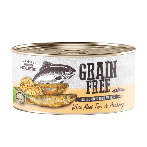 Absolute Holistic 80g Grain Free ((White Meat Tuna & Anchovy)) 無穀物肉汁 貓罐頭 白肉吞拿魚+鯷魚 80克 (AH4402)
